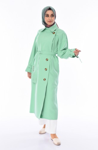 Saisonaler Trenchcoat mit Gürtel 90003-06 Wassergrün 90003-06