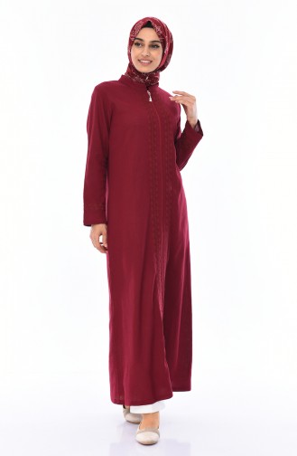 Abaya a Fermeture 22207-02 Bordeaux 22207-02