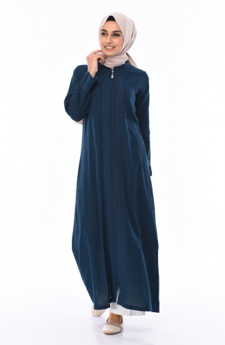 Abaya a Fermeture 22207-03 Pétrol 22207-03