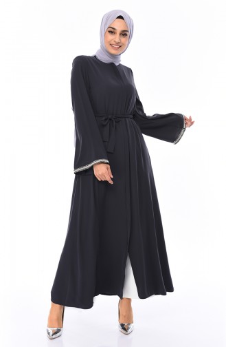 Dark Gray Abaya 7827-06