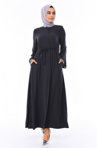 Dark Gray Abaya 7827-06