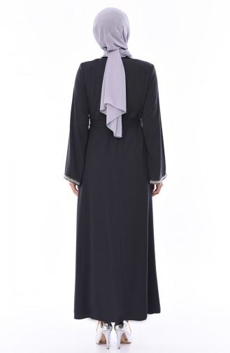 Dark Gray Abaya 7827-06