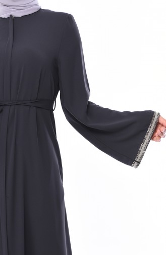 Dark Gray Abaya 7827-06