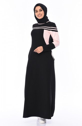 Black Hijab Dress 7010-01