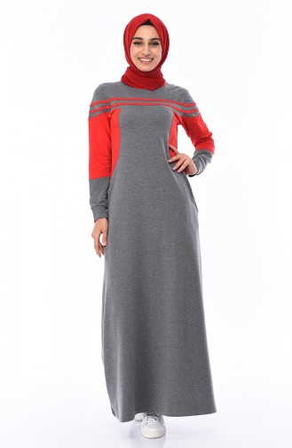 Anthracite Hijab Dress 7010-03
