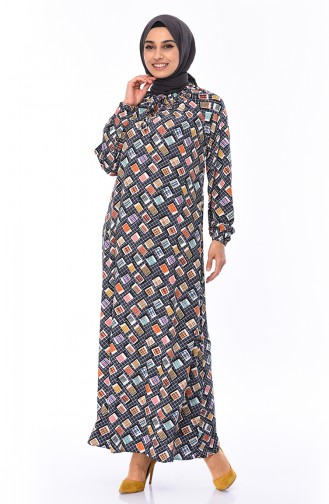 Smoke-Colored Hijab Dress 8373-01