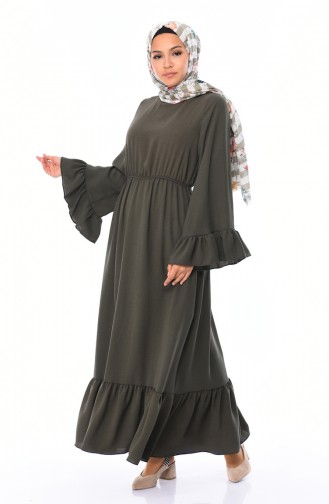 Khaki Hijab Dress 5029-02