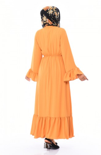 Aerobin Stoff Gerafftes Kleid  5029-04 Senf 5029-04