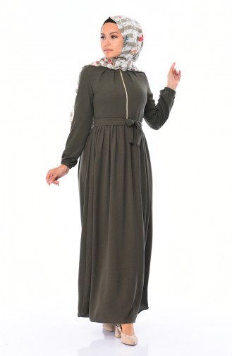 Khaki Hijab Dress 5031-01