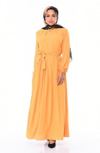 Mustard Hijab Dress 5031-06