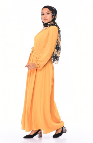 Mustard Hijab Dress 5031-06