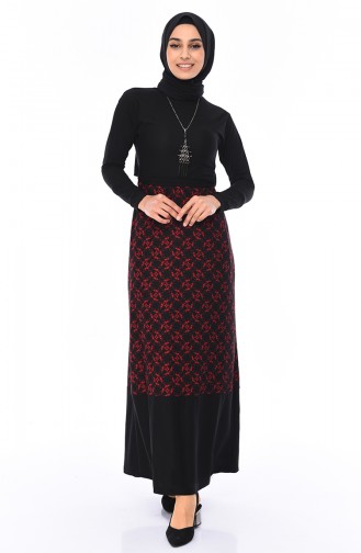 Schwarz Hijab Kleider 4229-05