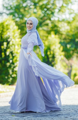 Lila Hijab-Abendkleider 7024-05