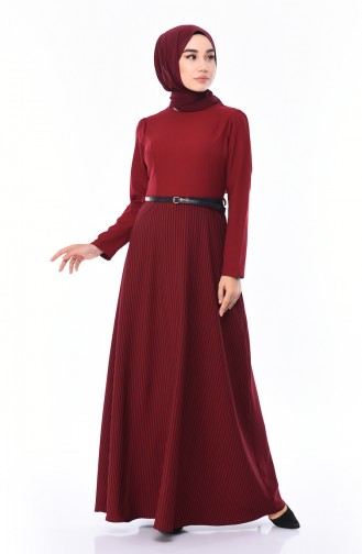 Claret red İslamitische Jurk 8139-02