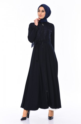 Spitzen Abaya 0015-02 Dunkelblau 0015-02