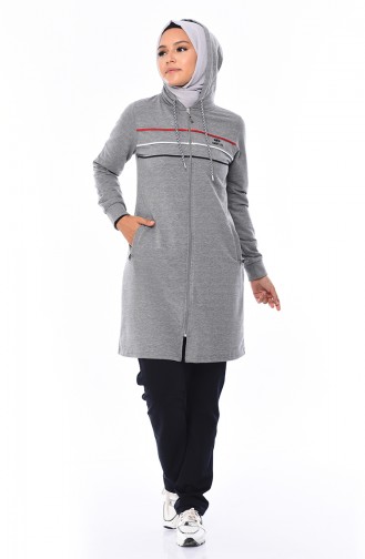 Zippered Tracksuit Suit 95131-01 Gray 95131-01