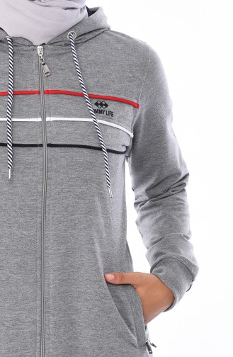 Zippered Tracksuit Suit 95131-01 Gray 95131-01