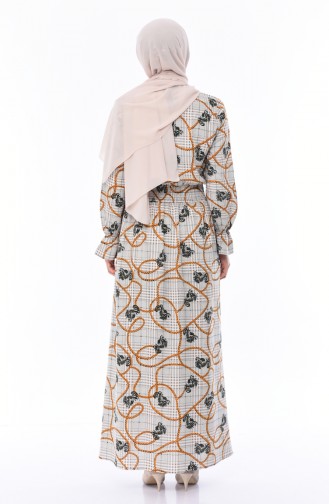 Khaki Hijab Kleider 8145-02