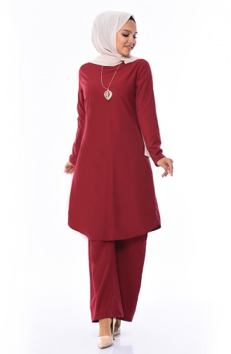 Tunik Pantolon İkili Takım 9013-19 Bordo