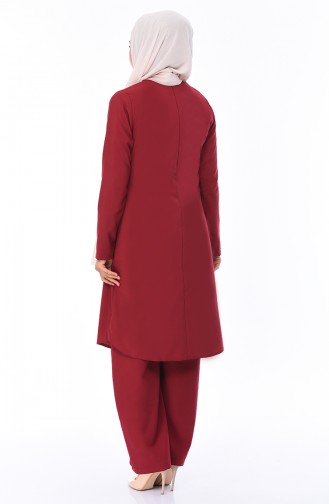 Tunik Pantolon İkili Takım 9013-19 Bordo