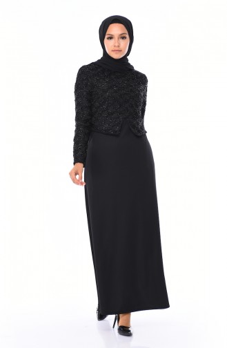Black Hijab Dress 4046-02