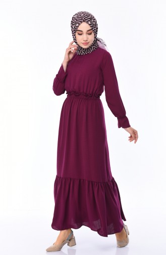 Dark Plum Hijab Dress 5030-08