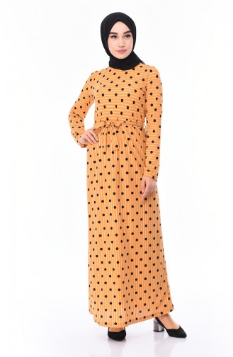 Gelb Hijab Kleider 4198-04