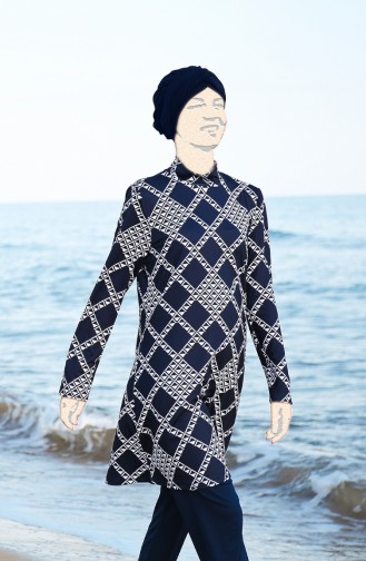 Navy Blue Modest Swimwear 1963-01