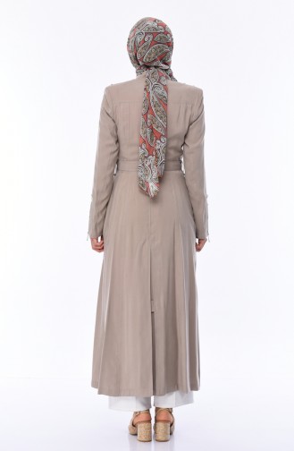 Zweireiher Abaya mit Gürtel 35747A-01 Beige 35747A-01