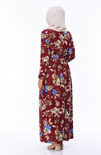 Claret Red Hijab Dress 0671-01