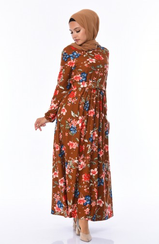 Tan Hijab Dress 0671-03