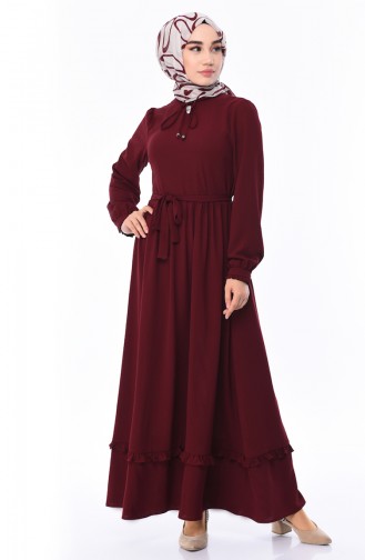 Claret Red Hijab Dress 2025-05