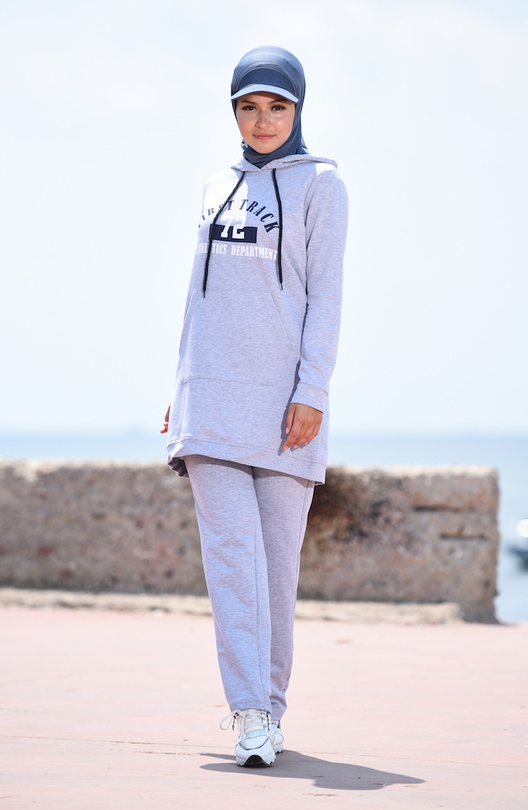 gray sweatsuit