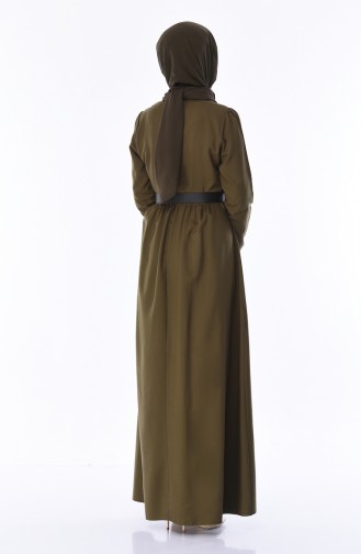 Khaki Hijab Kleider 8140-03