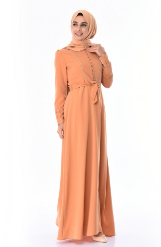 Senf Hijab Kleider 8152-05