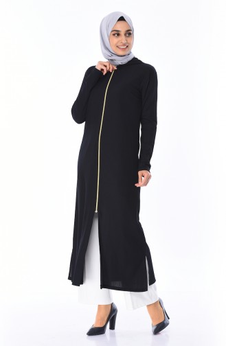 Lange Strickjacke mit Reissverschluss 5270-07 Dunkelblau 5270-07