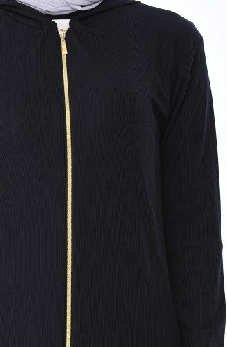 Lange Strickjacke mit Reissverschluss 5270-07 Dunkelblau 5270-07