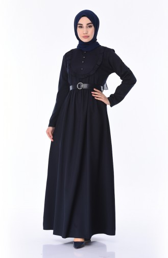 Dunkelblau Hijab Kleider 8140-05