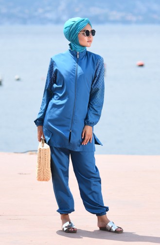 Oil Blue Swimsuit Hijab 350-03