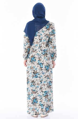 Turquoise Hijab Dress 0542-04