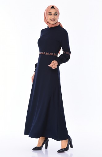 Robe Brodée 0998-04 Bleu Marine 0998-04