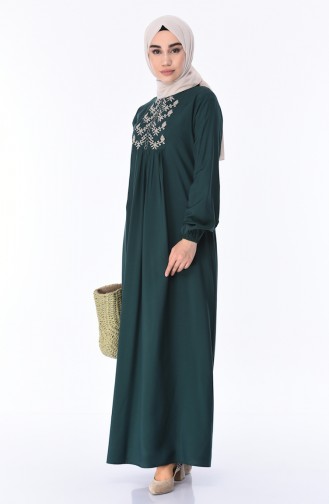 Emerald Green Hijab Dress 5027-10