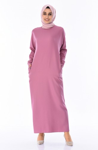 فستان زهري باهت 0246-06