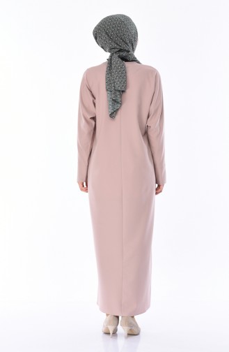 Beige Hijab Dress 0246-08