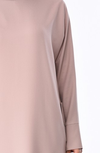 Beige Hijab Dress 0246-08