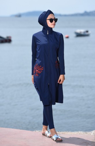 Navy Blue Swimsuit Hijab 366-02