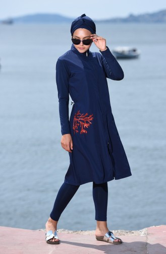 Navy Blue Swimsuit Hijab 366-02