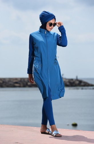 Oil Blue Swimsuit Hijab 366-03
