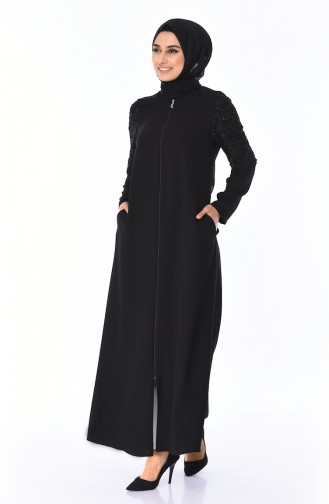 Abaya Manches élastique 0100-01 Noir 0100-01