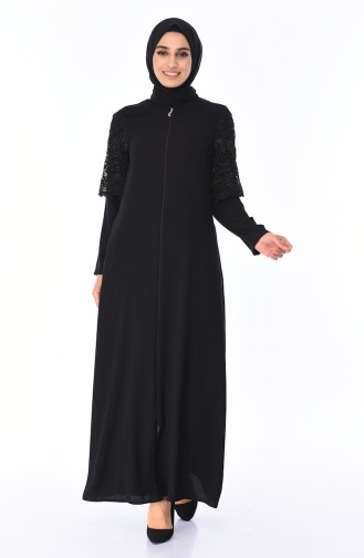 Abaya Manches élastique 0100-01 Noir 0100-01